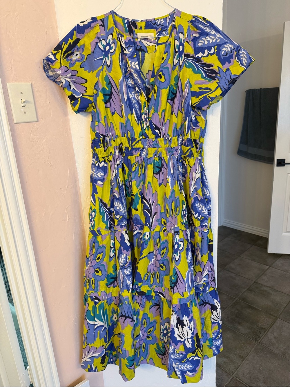 Anthropologie Somerset Maxi purple green Floral Dress 1X - Picture 3 of 7